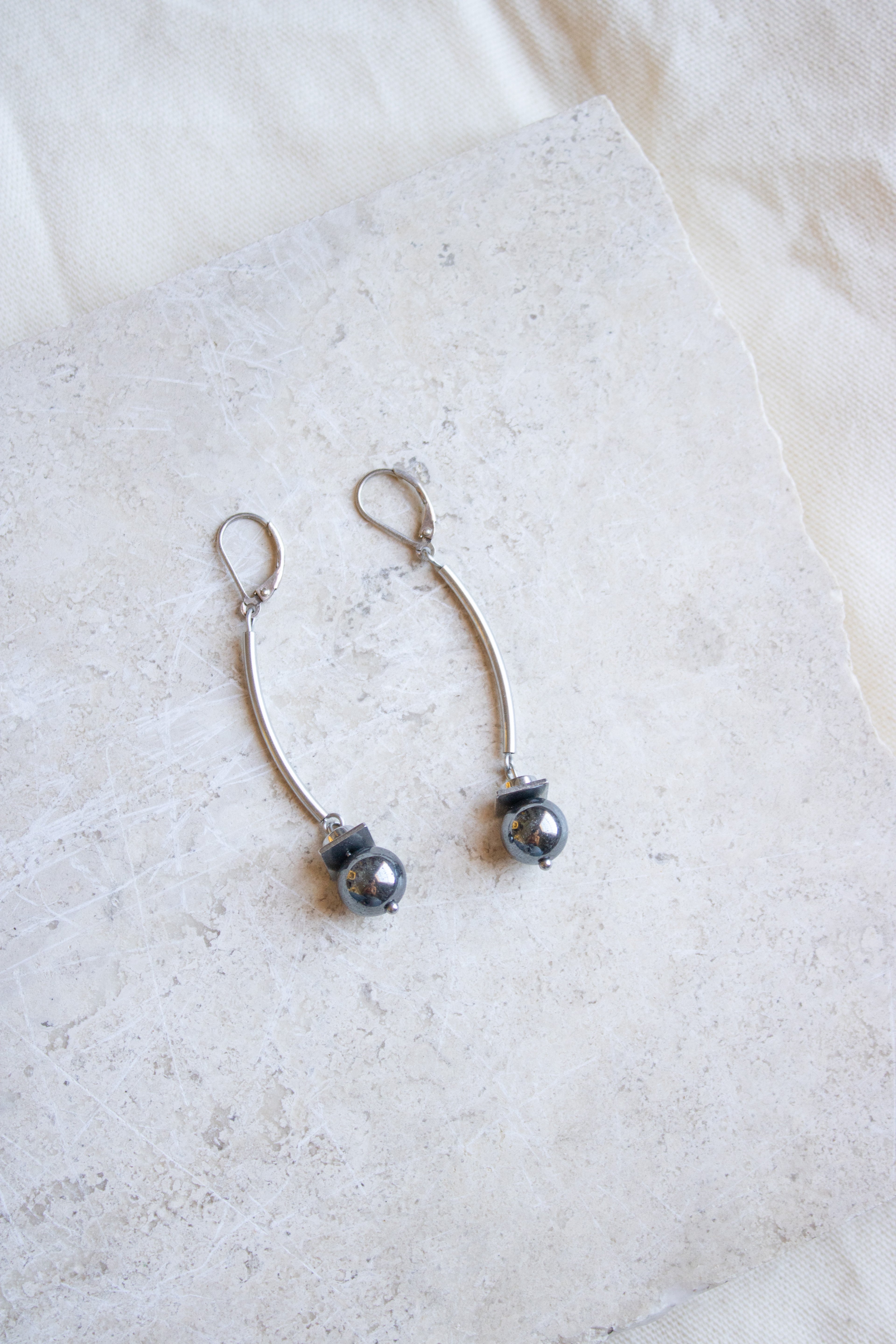 Dangle Hematite Earrings