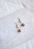 Dangle Pearl/Wood Earrings