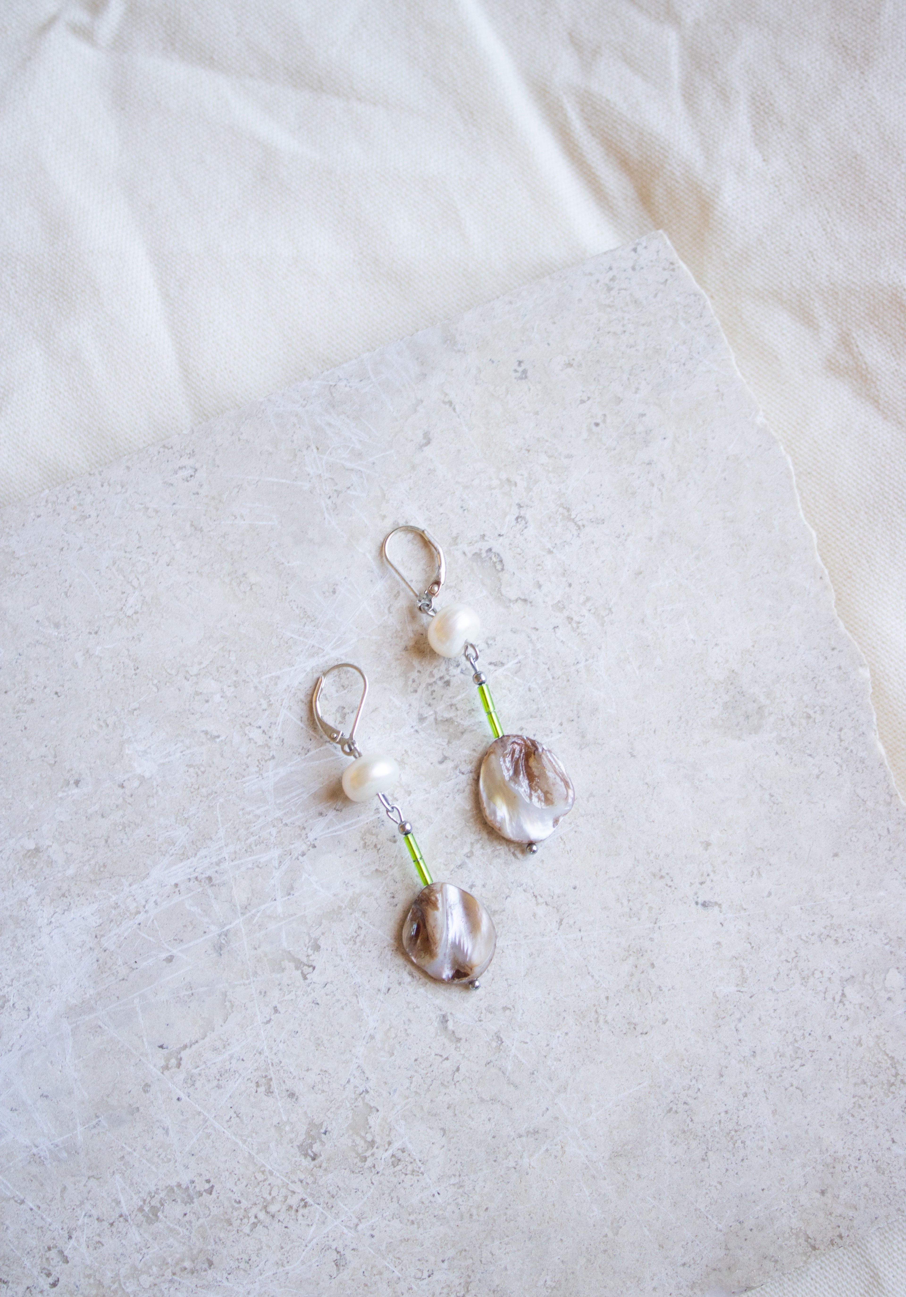 Dangle Mother of Pearl Earrings